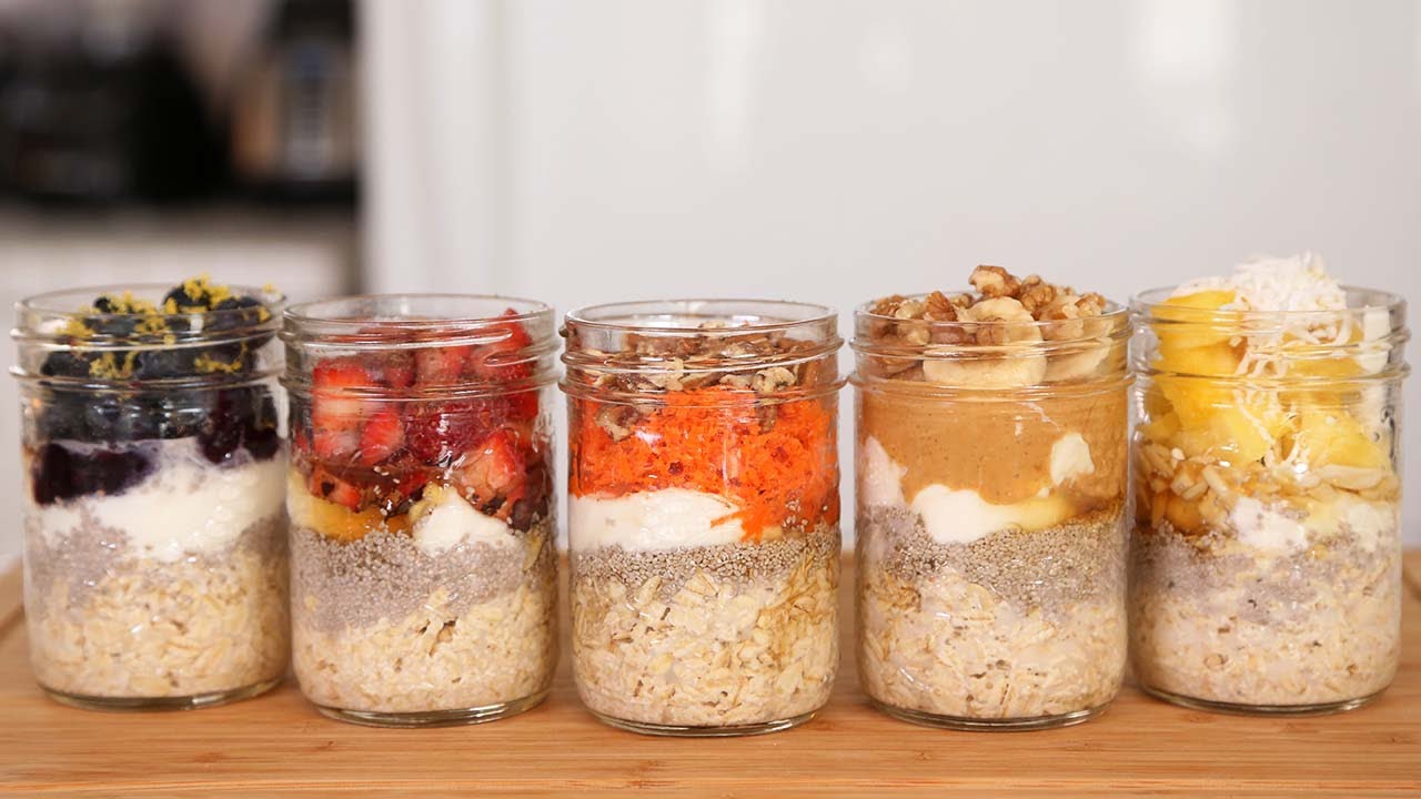 Overnight Oats-5 Different Ways (Video)